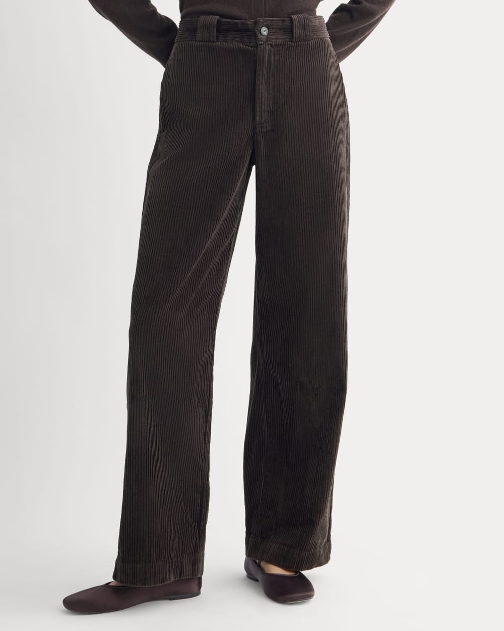 Corduroy Wide-Leg Trouser | Dark Chocolate
