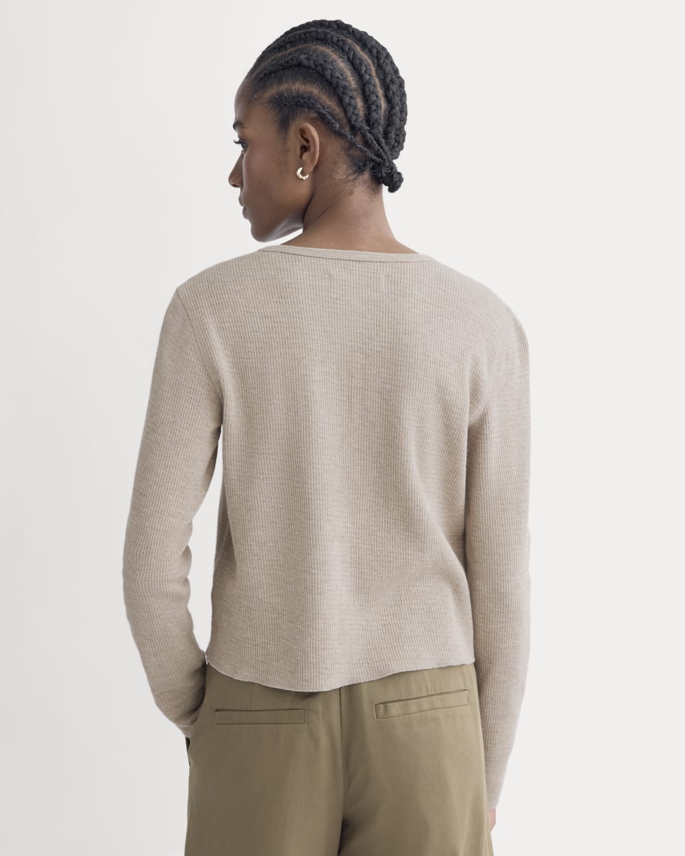 Boxy Henley in Cozy Waffle | Heathered Oatmeal