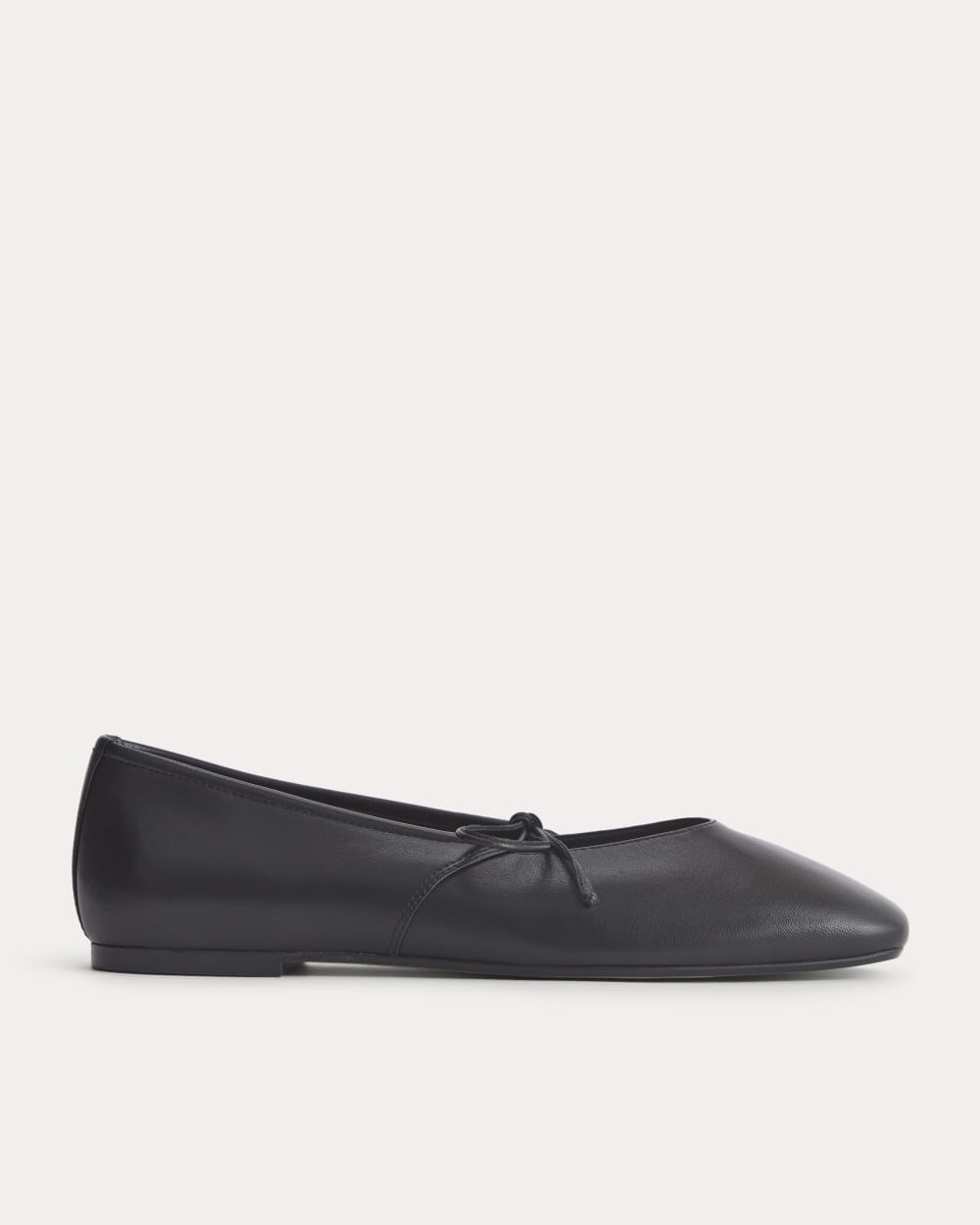 Leather Keyhole Flat | Black