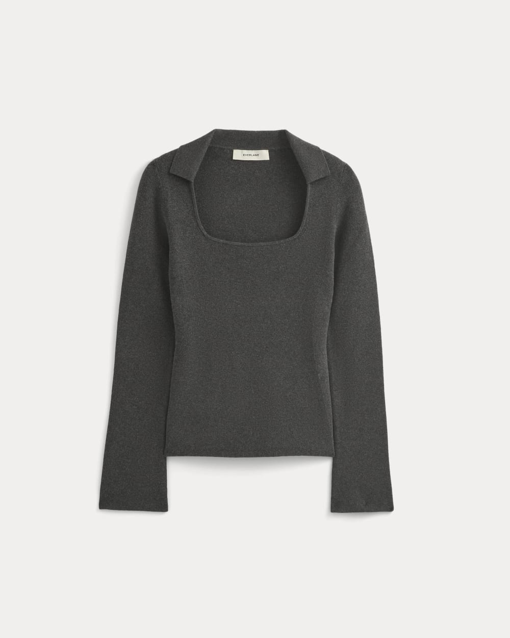 Knit Scoop-Neck Top | Heathered Soot