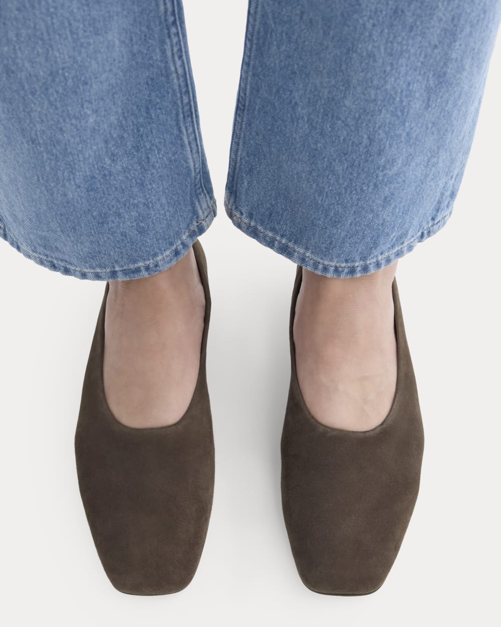 Gallery Square-Toe Flat | Deep Brown