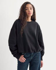 Lightweight Terry Bubble Sweatshirt | Black