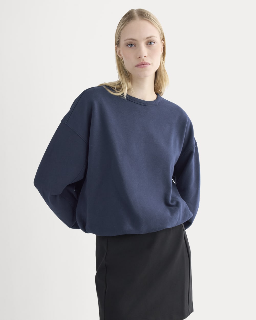 Lightweight Terry Bubble Sweatshirt | Navy