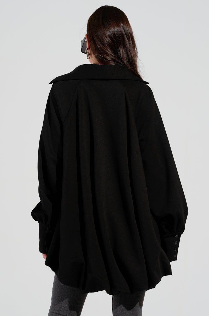 NEW RULES HIGH LOW HEM BLOUSE IN BLACK