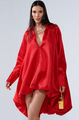 ELOUISE HI LOW DRESS IN RED