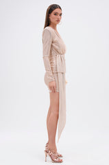 FELT CUTE RUCHED MINI DRESS