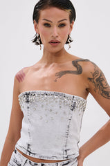 FEELING FREE GREY DENIM CORSET