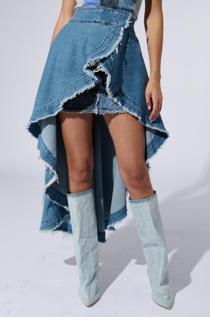 KELSEY OVERLAY WRAP SKIRT BELT
