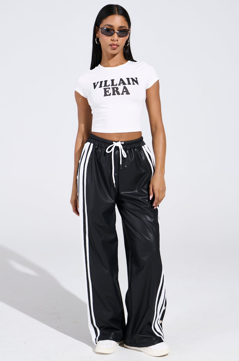 BELLERS PU TRACK PANT IN BLACK
