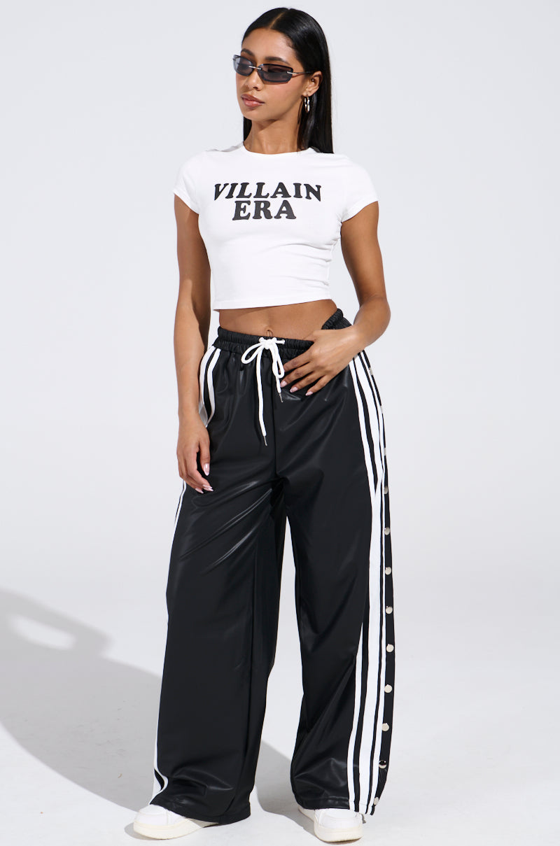 BELLERS PU TRACK PANT IN BLACK