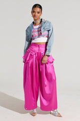 A MOMENT APART WIDE LEG TROUSER WITH POCKETS IN PINK