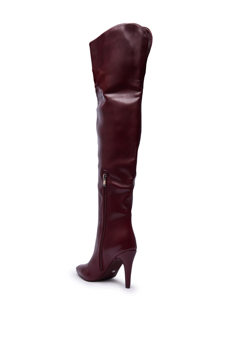 AZALEA WANG BEAUCOUP BURGUNDY OVER THE KNEE BOOT