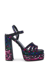 AZALEA WANG BIRCH BLACK EMBELLISHED SANDAL