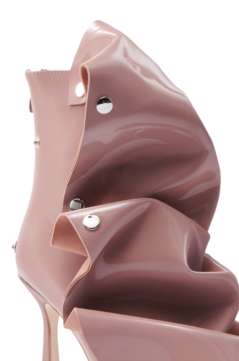 AZALEA WANG BIRD SONG SNAP OPEN TOE BOOTIE IN MAUVE