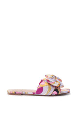 BREEZY SCARF FLAT SANDAL IN FUCHSIA