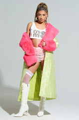 COLOR ME PRETTY BROCADE TRENCH