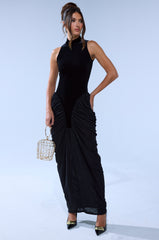 OUT FOR THE NIGHT MOCK NECK MAXI DRESS