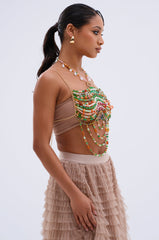 ESMERELDA BEADED CHAIN TOP