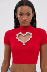 HEART YOU TEE IN RED