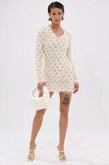 ELINA SHAGGY MESH MINI DRESS