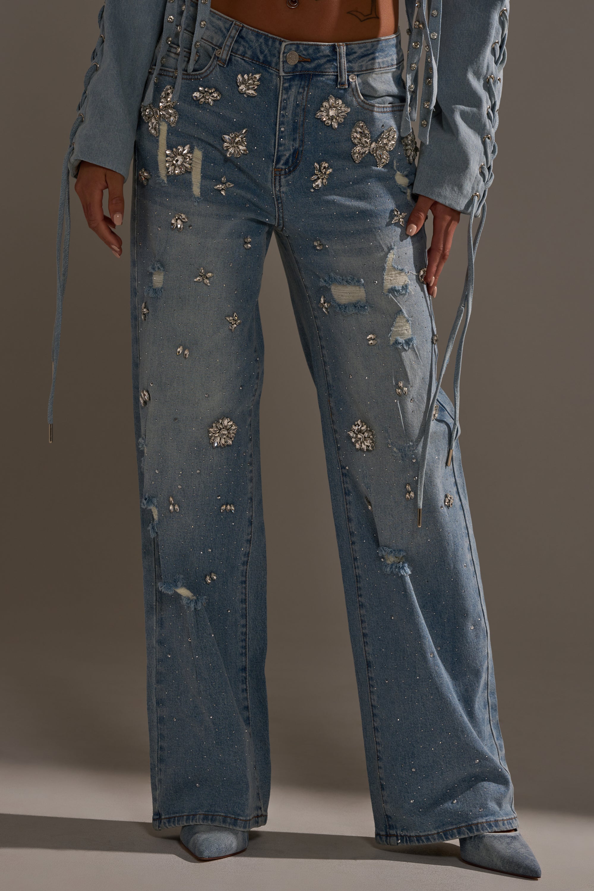 IN YOUR DREAMS RHINESTONE DENIM JEANS