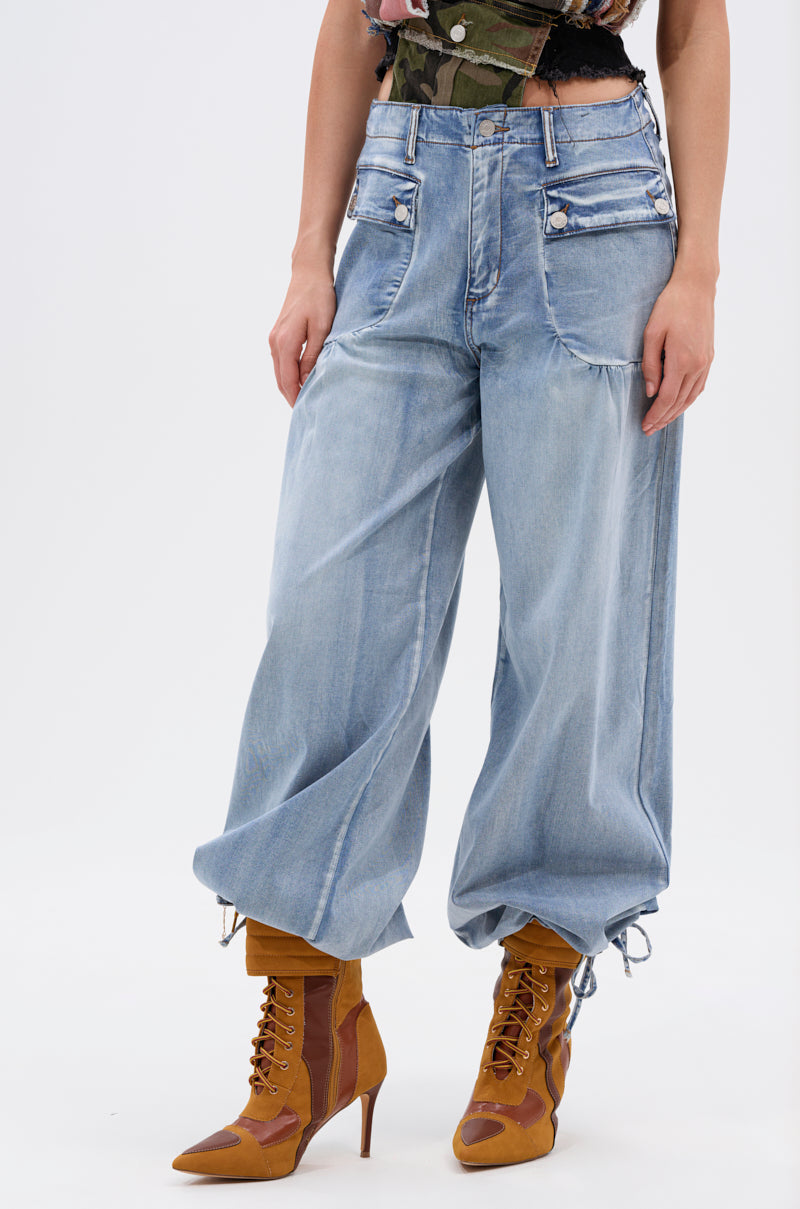 LAY IT LOW BALLOON PANT IN LIGHT BLUE