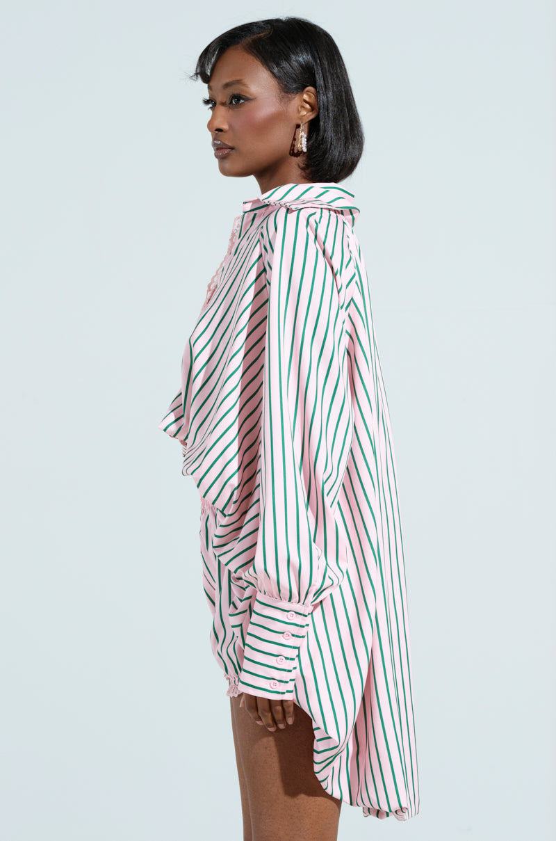 HAMPTONS STRIPED BUTTON UP