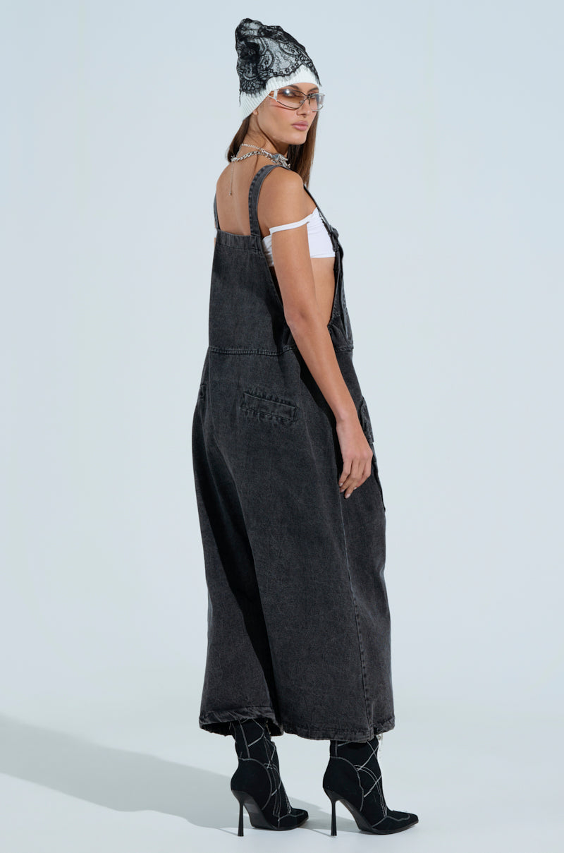 JUST LIKE THAT BAGGY FIT OVERALLS IN GREY