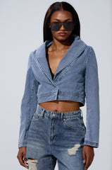 NEW GISELE CROPPED FUR TRIM JACKET