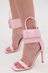 AZALEA WANG GLENDA PINK PURSE ANKLE STRAP SANDAL