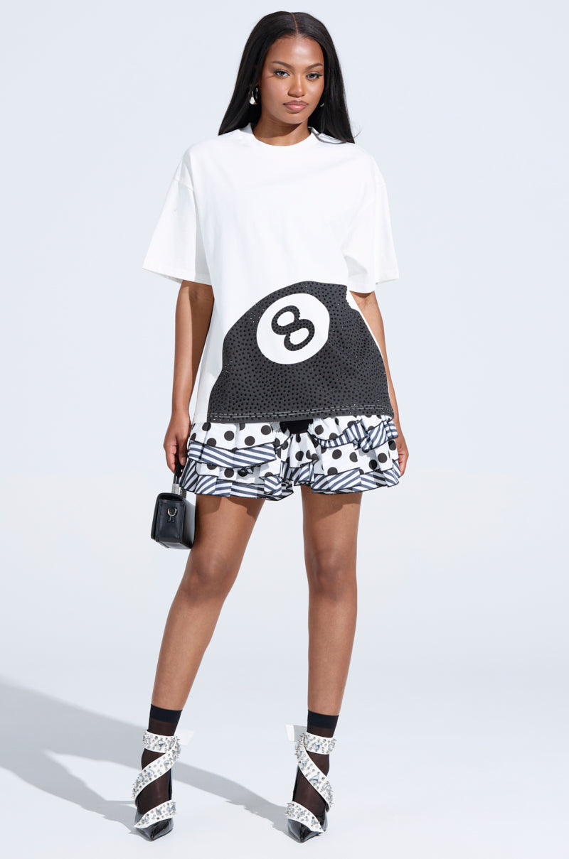 8BALL RHINESTONE OVERSIZED TEE