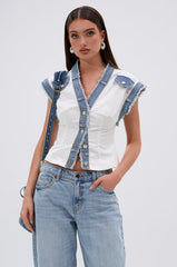 DENIM BABY BUTTON DOWN TOP