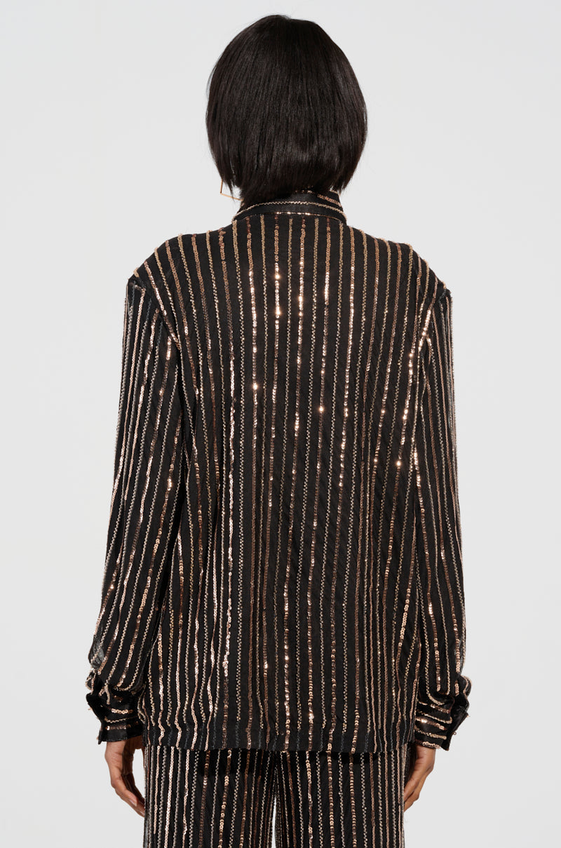 FLASHING LIGHTS BUTTON DOWN BLOUSE