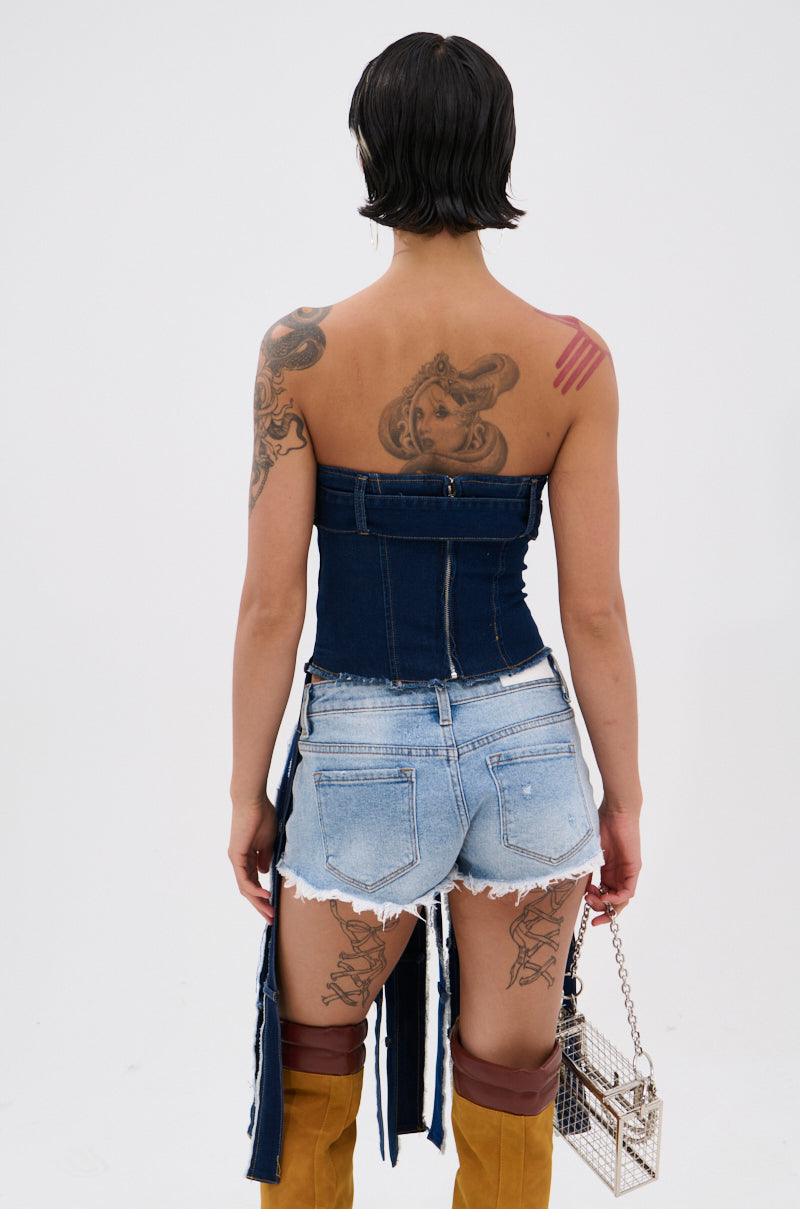 GOT A LOT GOING ON DENIM CORSET