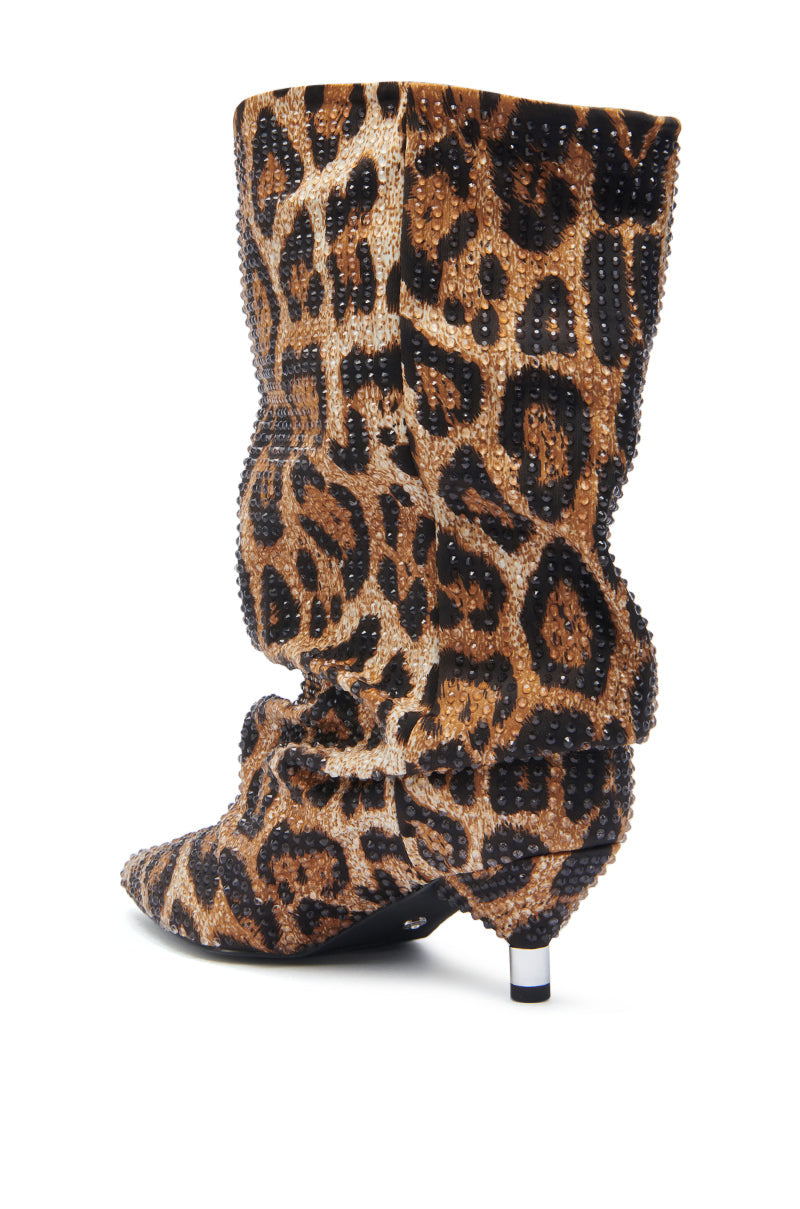 AZALEA WANG GRIMES LEOPARD STILETTO BOOTIE