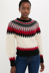 Authentic Cream Fairisle Multi Crewneck Sweater