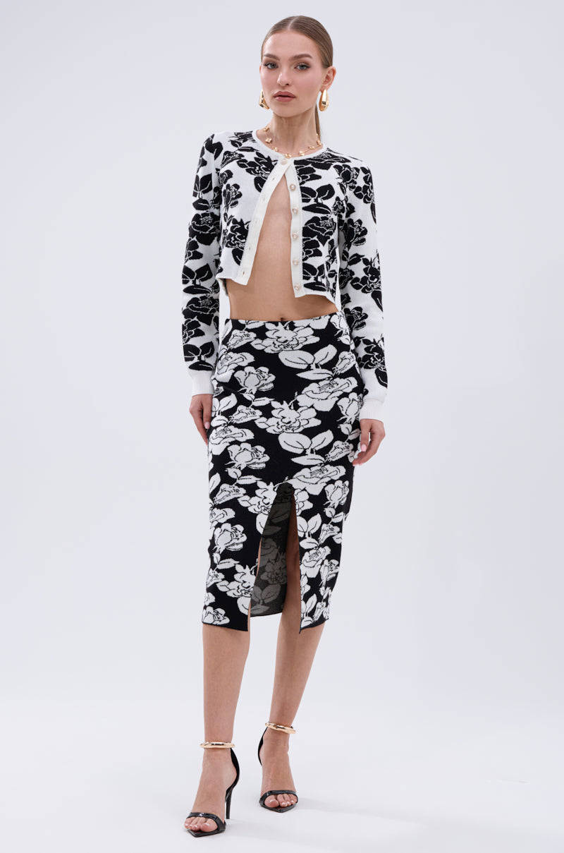 BLACK ROSE PETAL CARDIGAN