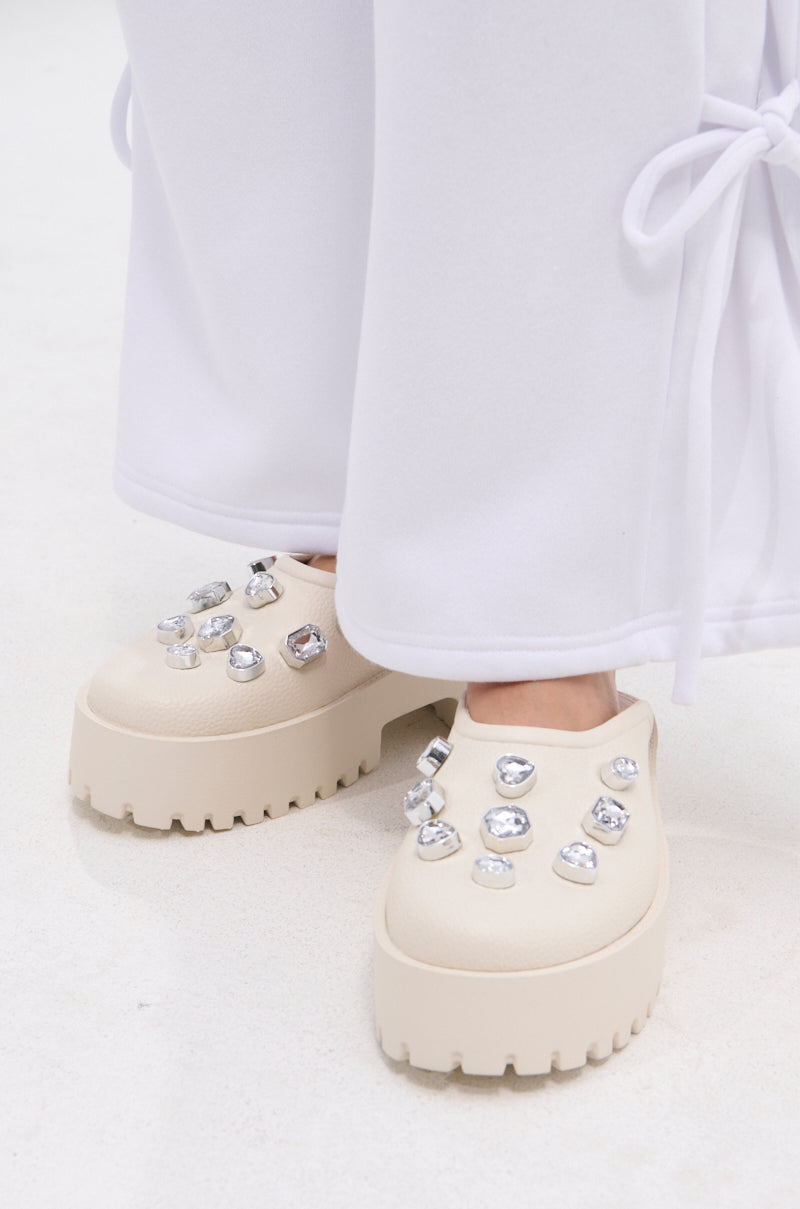 AZALEA WANG HAIN IVORY RHINESTONE FLAT