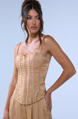 HANSEL MOCHA SATIN CORSET