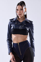 HARLEY LUXE ULTRA CROP MOTO IN NAVY