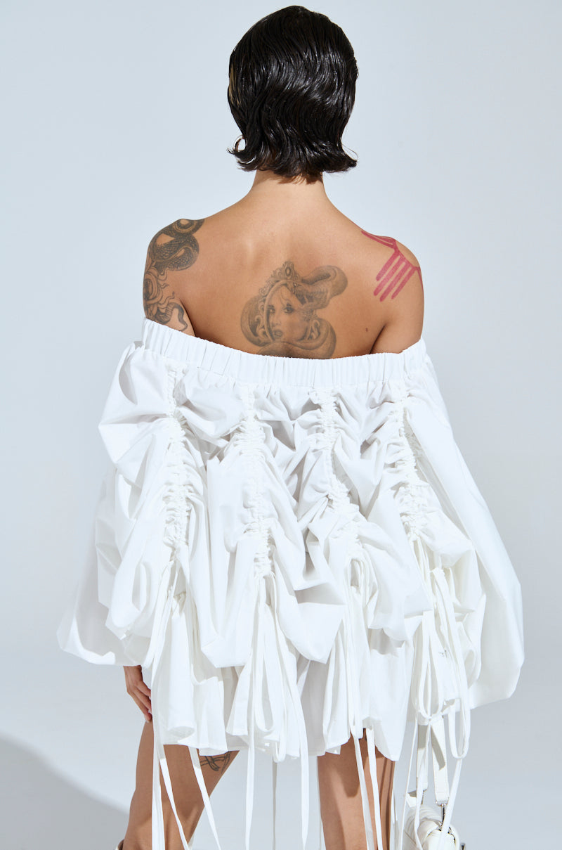 FREE AS CAN BE MINI DRESS IN WHITE