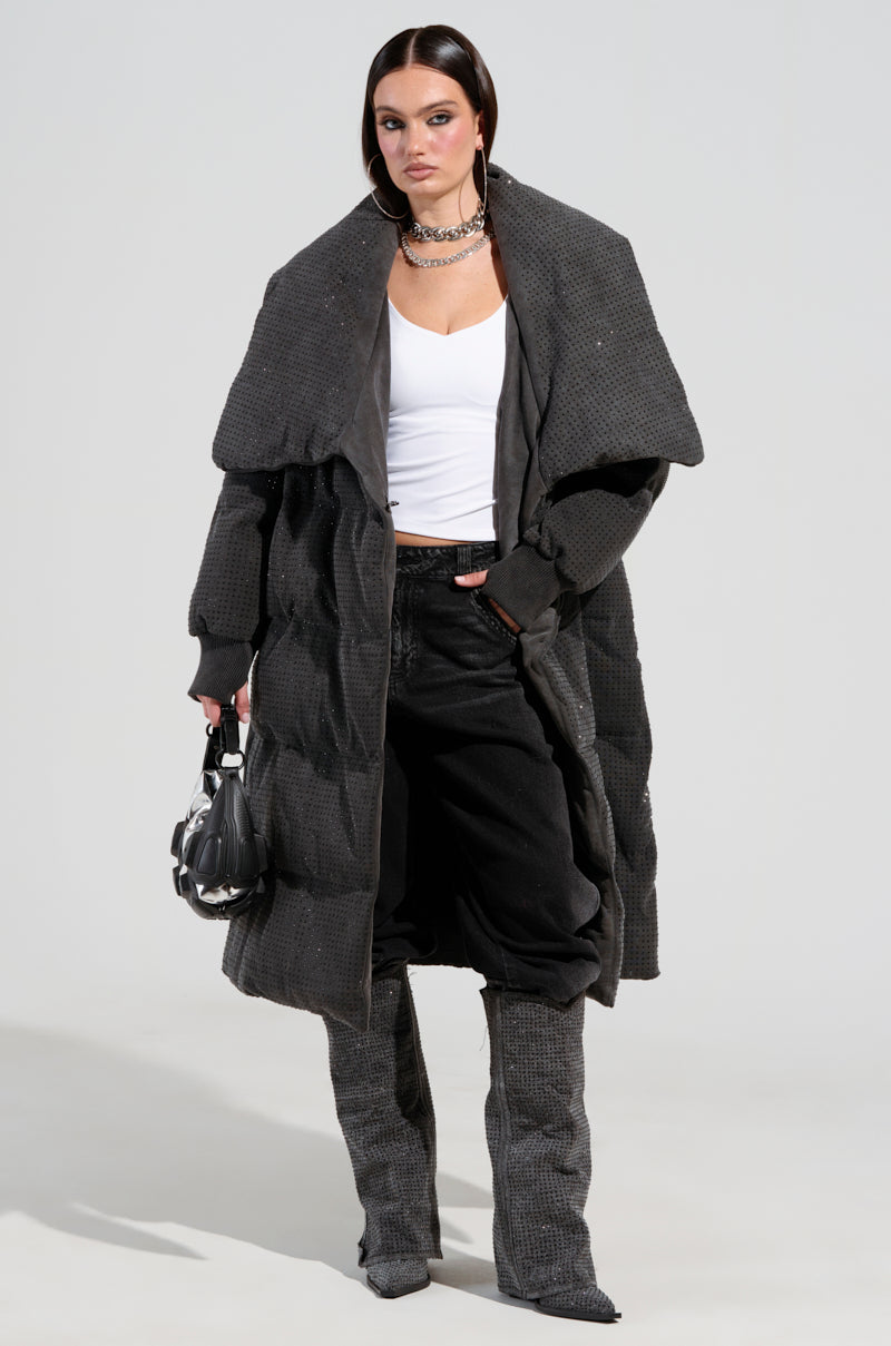 HOUDINI LONG RHINESTONE PUFFER