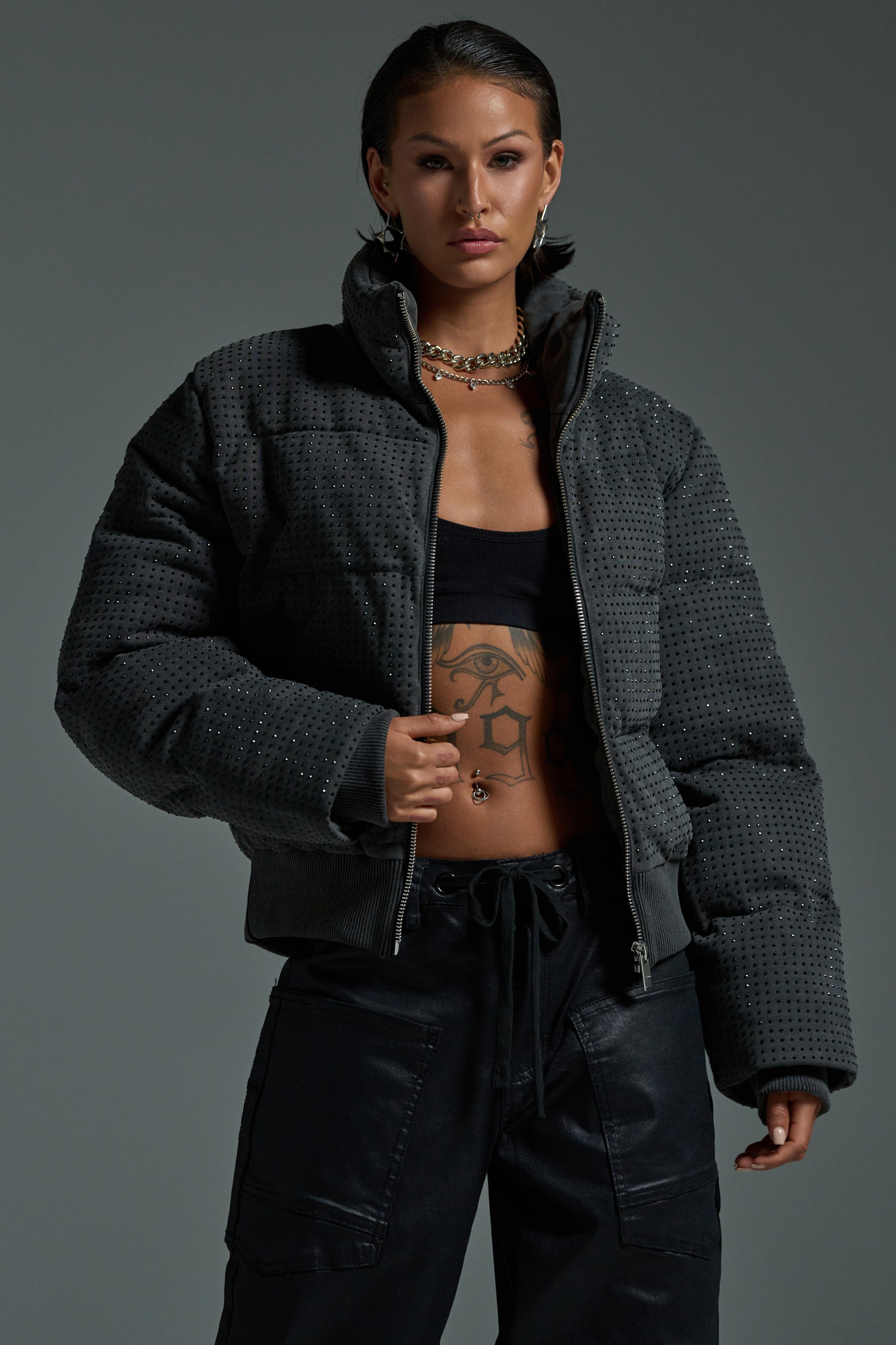 HOUDINI RHINESTONE PUFFER