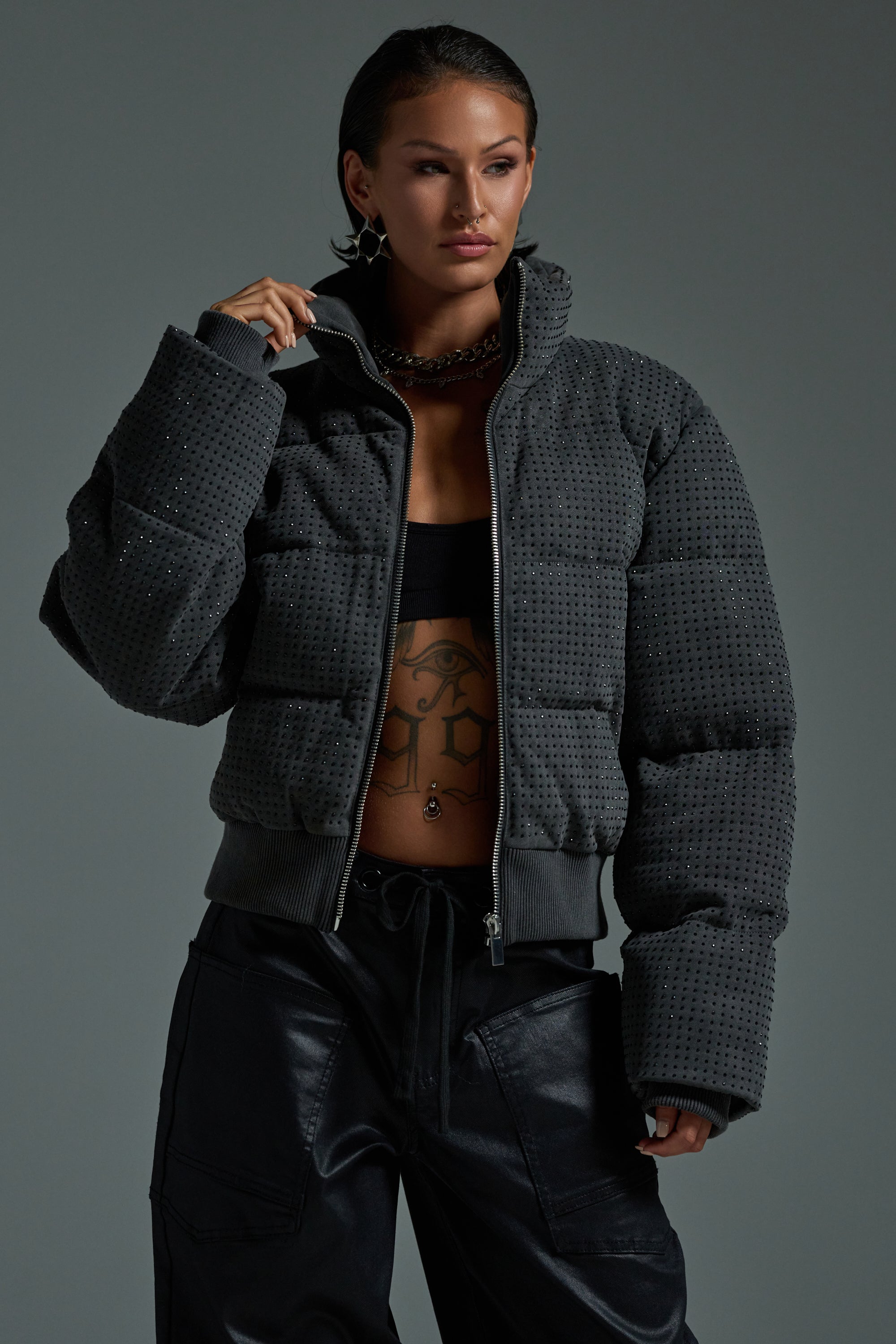 HOUDINI RHINESTONE PUFFER