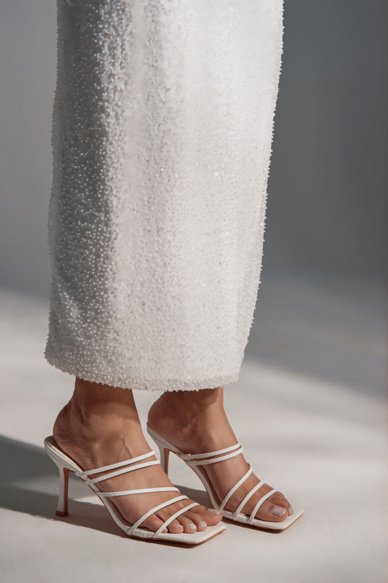 AZALEA WANG HUGHIE WHITE SNAKE SANDAL