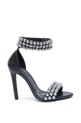 AZALEA WANG ILYA BLACK EMBELLISHED SANDAL