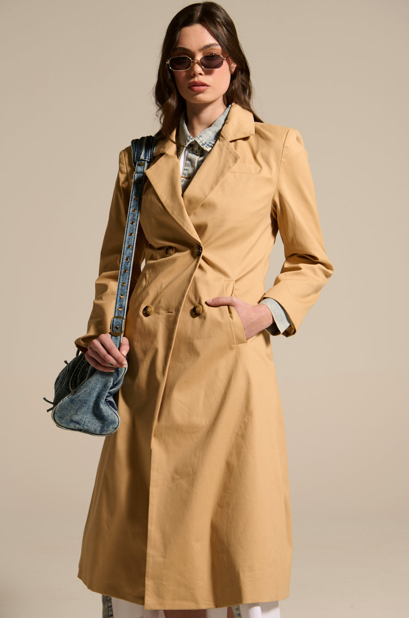 JADE STRUCTURED TRENCH IN KHAKI