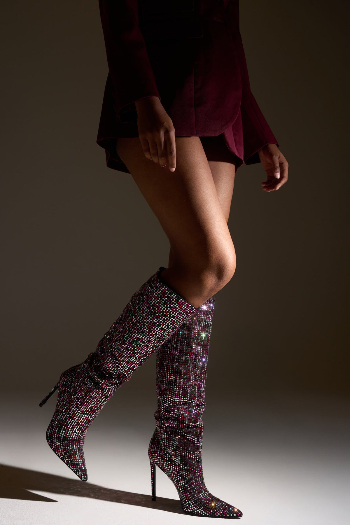 AZALEA WANG IZZY EMBELLISHED BOOT IN MULTI