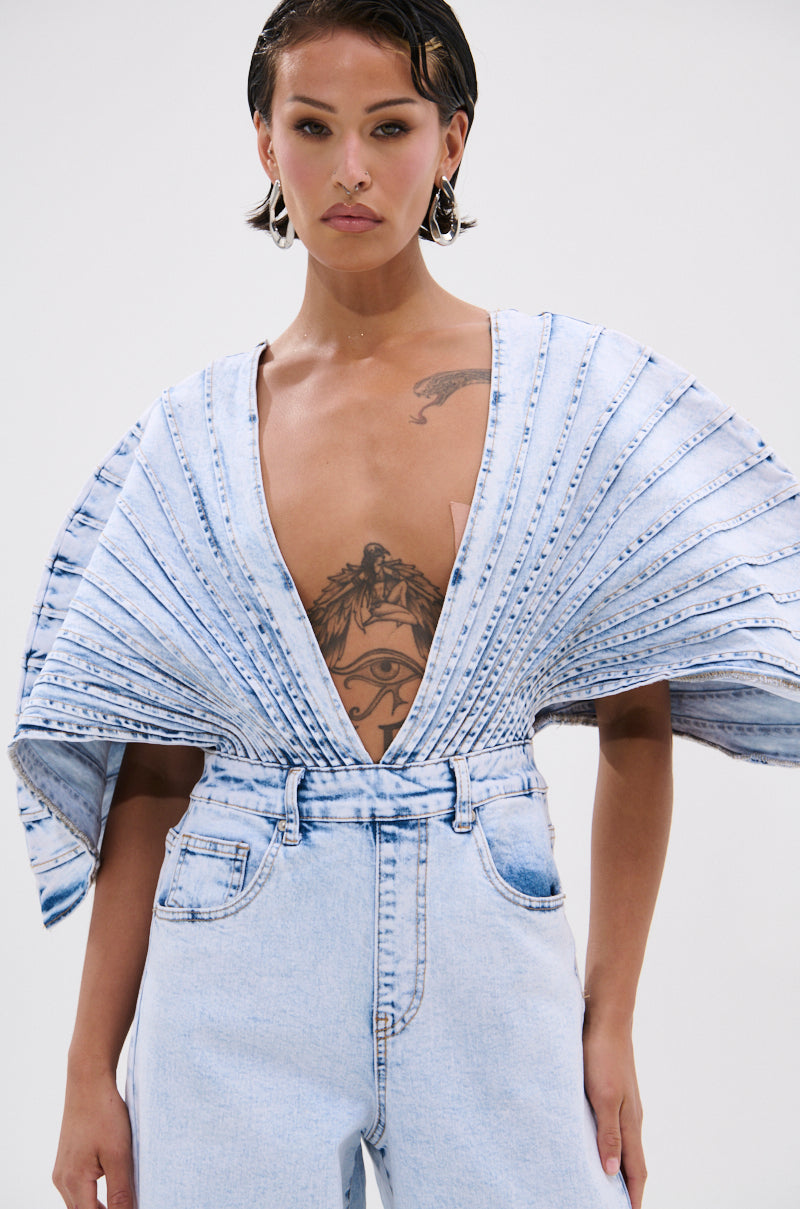 BORN TO STAND OUT DENIM JUMPSUIT