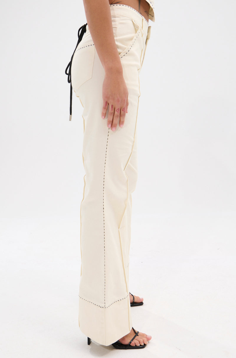 BREAK MY LOVE LINEN LACE UP PANT